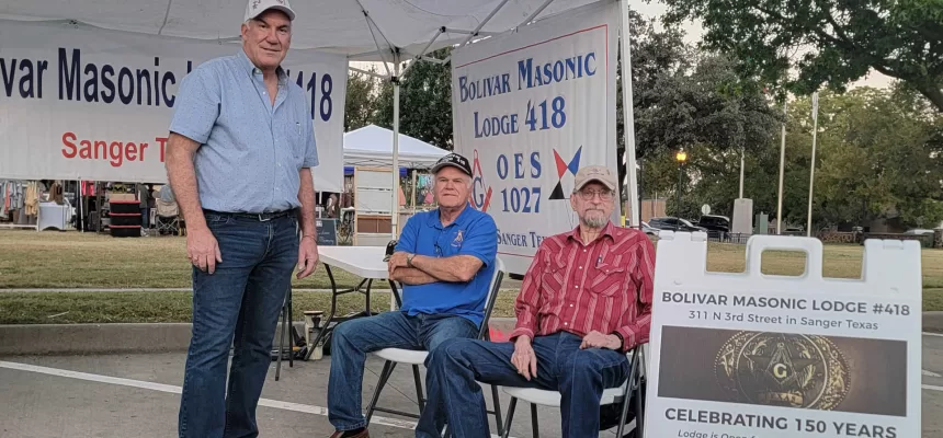 Bolivar Masonic Lodge #418 AF & AM, Sanger Texas Information Tent Sanger Sellabration Texas