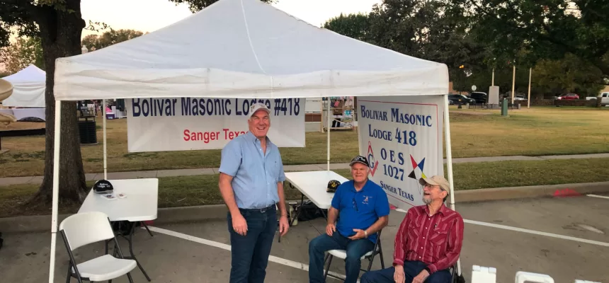 Bolivar Masonic Lodge #418 AF & AM, Sanger Texas Information Tent Sanger Sellabration Texas